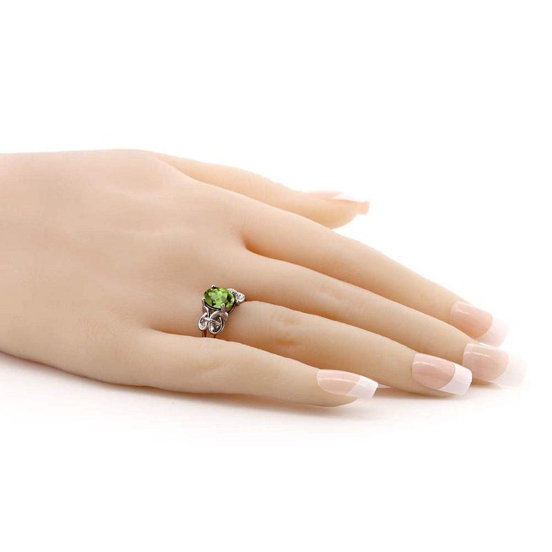 Gem Stone King Oval Gemstone Birthstone Engagement Ring For Women | 925 Sterling Silver | Oval 9X7MM | Wedding Anniversary Promise Ring | Available in size 5, 6, 7, 8, 9 - Image 5